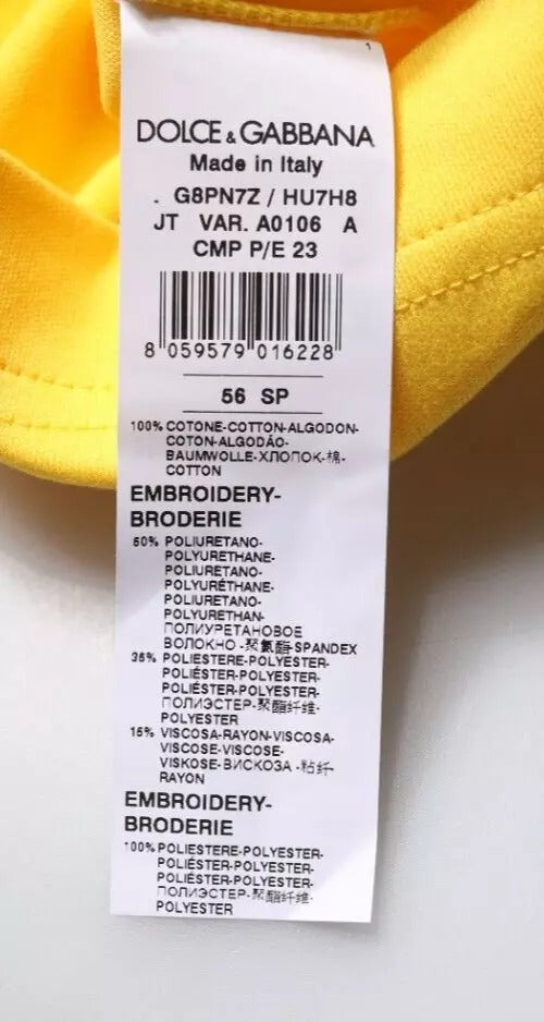 Dolce & Gabbana Yellow Crew Neck Short Sleeves T-shirt -   -  Dolce & Gabbana.