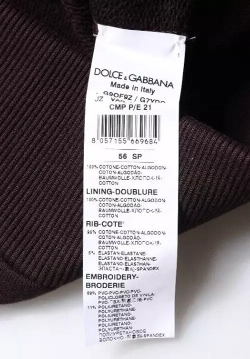 Dolce & Gabbana Brown Cotton Hooded Men Sweatshirt Sweater -   -  Dolce & Gabbana.