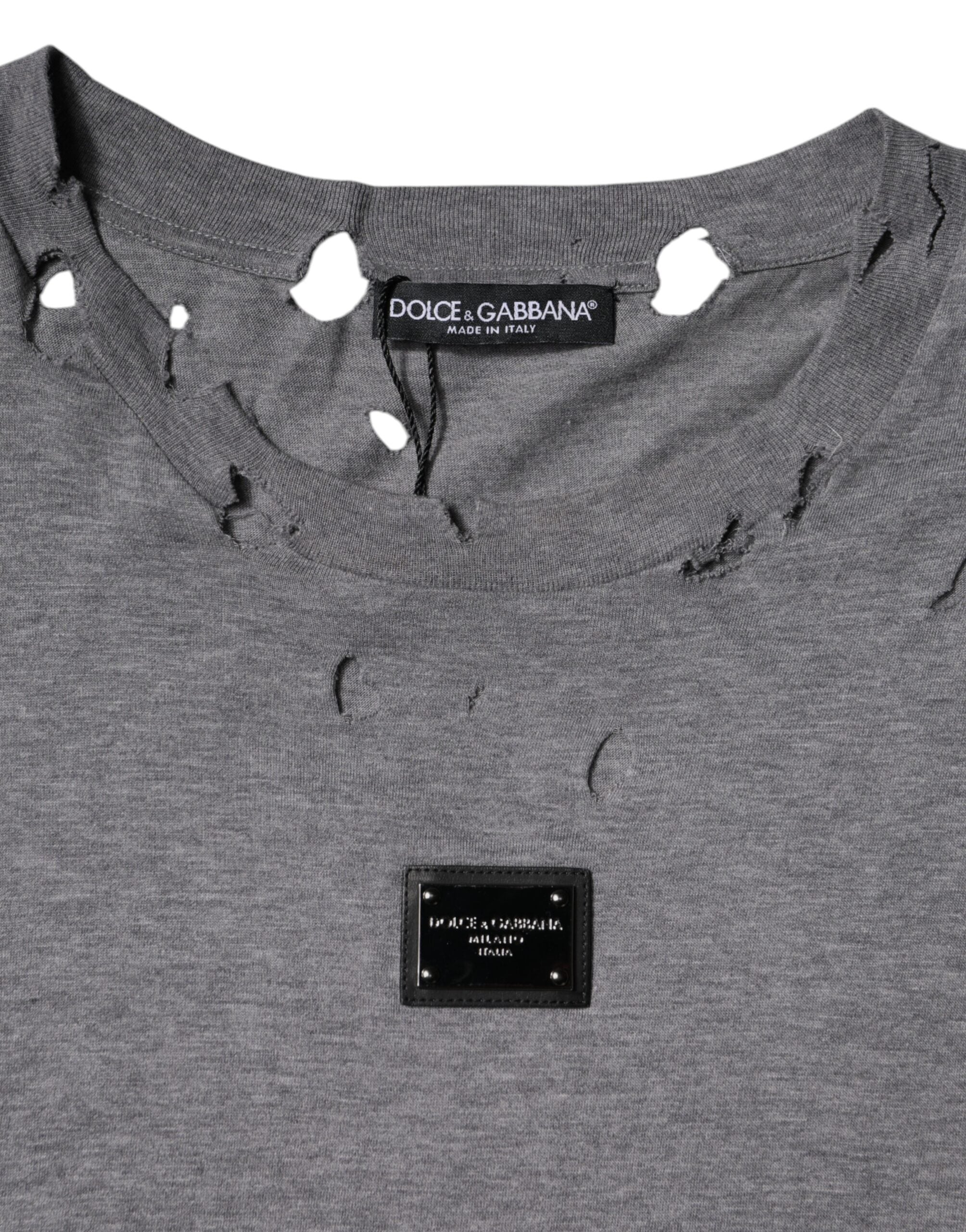 Dolce & Gabbana Gray Logo Crew Neck Short Sleeves T-shirt -   -  Dolce & Gabbana.