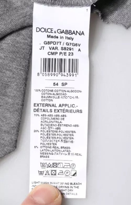 Dolce & Gabbana Gray Logo Crew Neck Short Sleeves T-shirt -   -  Dolce & Gabbana.