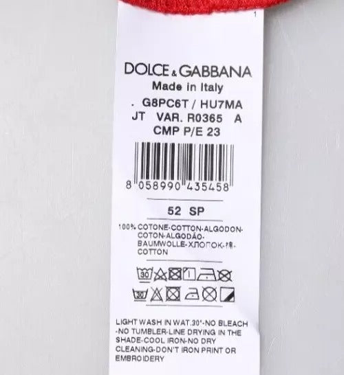 Dolce & Gabbana Red Logo Print Cropped Crew Neck T-shirt -   -  Dolce & Gabbana.
