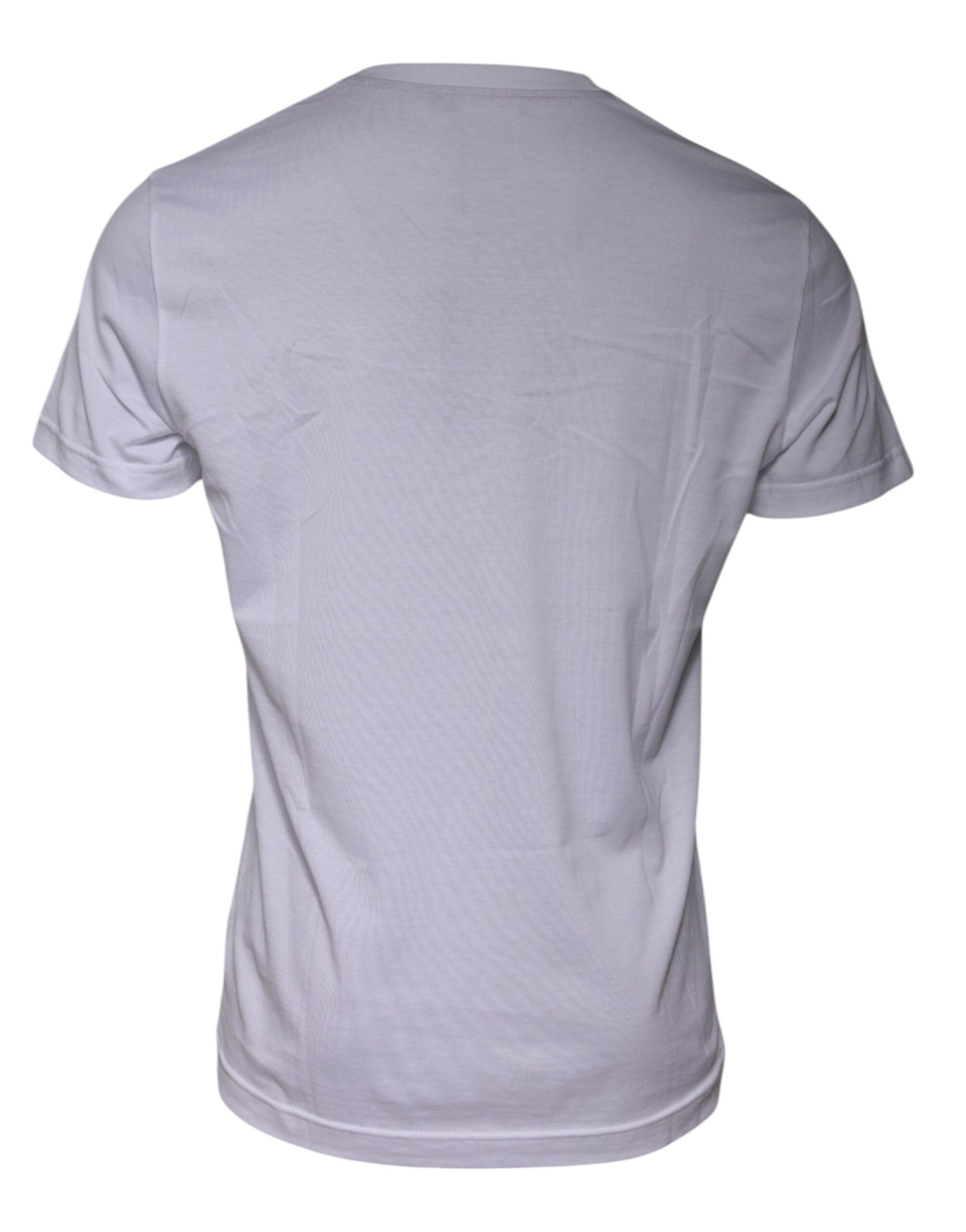 Dolce & Gabbana White Logo Print Cotton Crew Neck T-shirt -   -  Dolce & Gabbana.