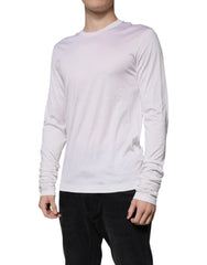Dolce & Gabbana White Silk Crew Neck Men Pullover Sweater -   -  Dolce & Gabbana.