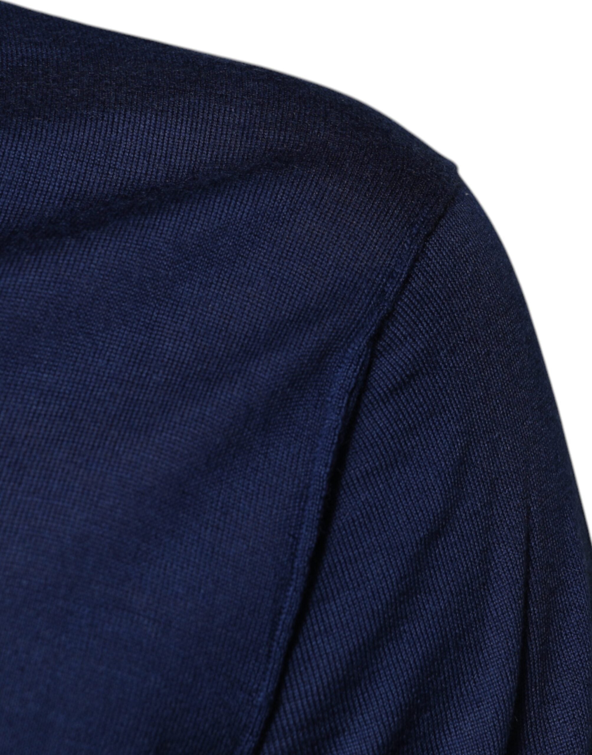 Dolce & Gabbana Navy Blue Cashmere V-neck Pullover Sweater -   -  Dolce & Gabbana.