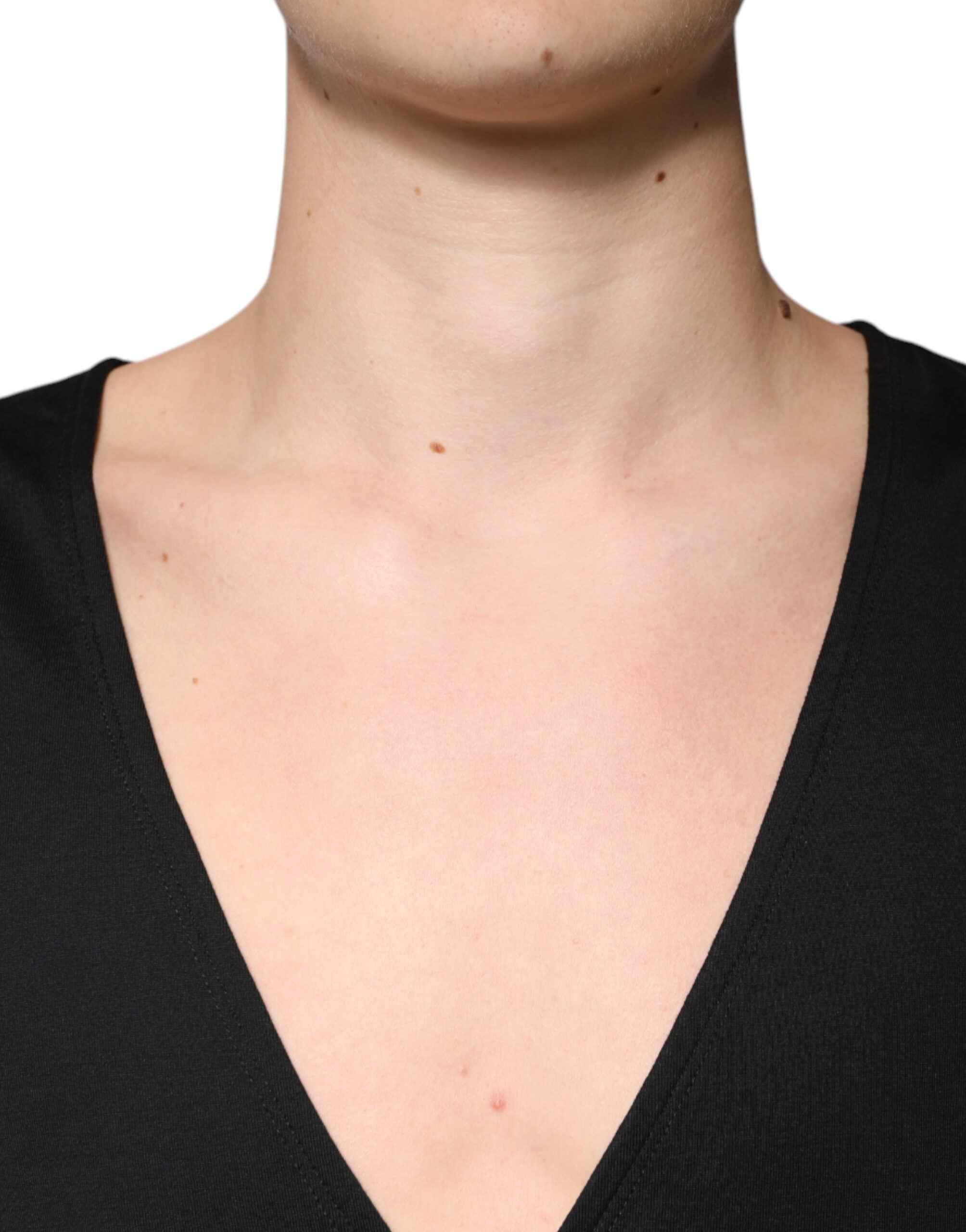 Dolce & Gabbana Black Cotton V-neck Short Sleeves T-shirt -   -  Dolce & Gabbana.