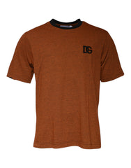 Dolce & Gabbana Brown DG Logo Polyester Crew Neck T-shirt -   -  Dolce & Gabbana.