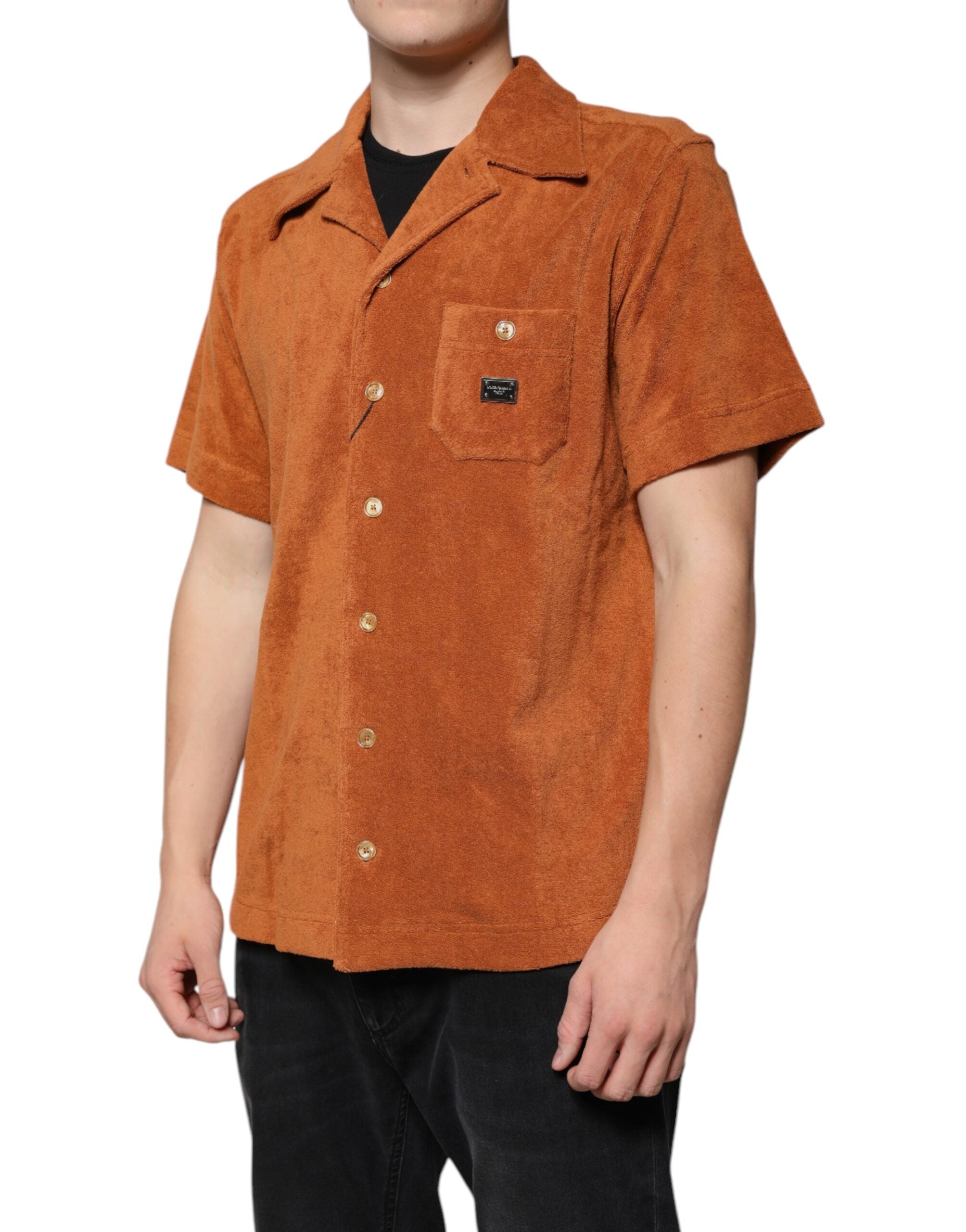 Dolce & Gabbana Hazel Cotton Velvet Button Down Collared Shirt -   -  Dolce & Gabbana.