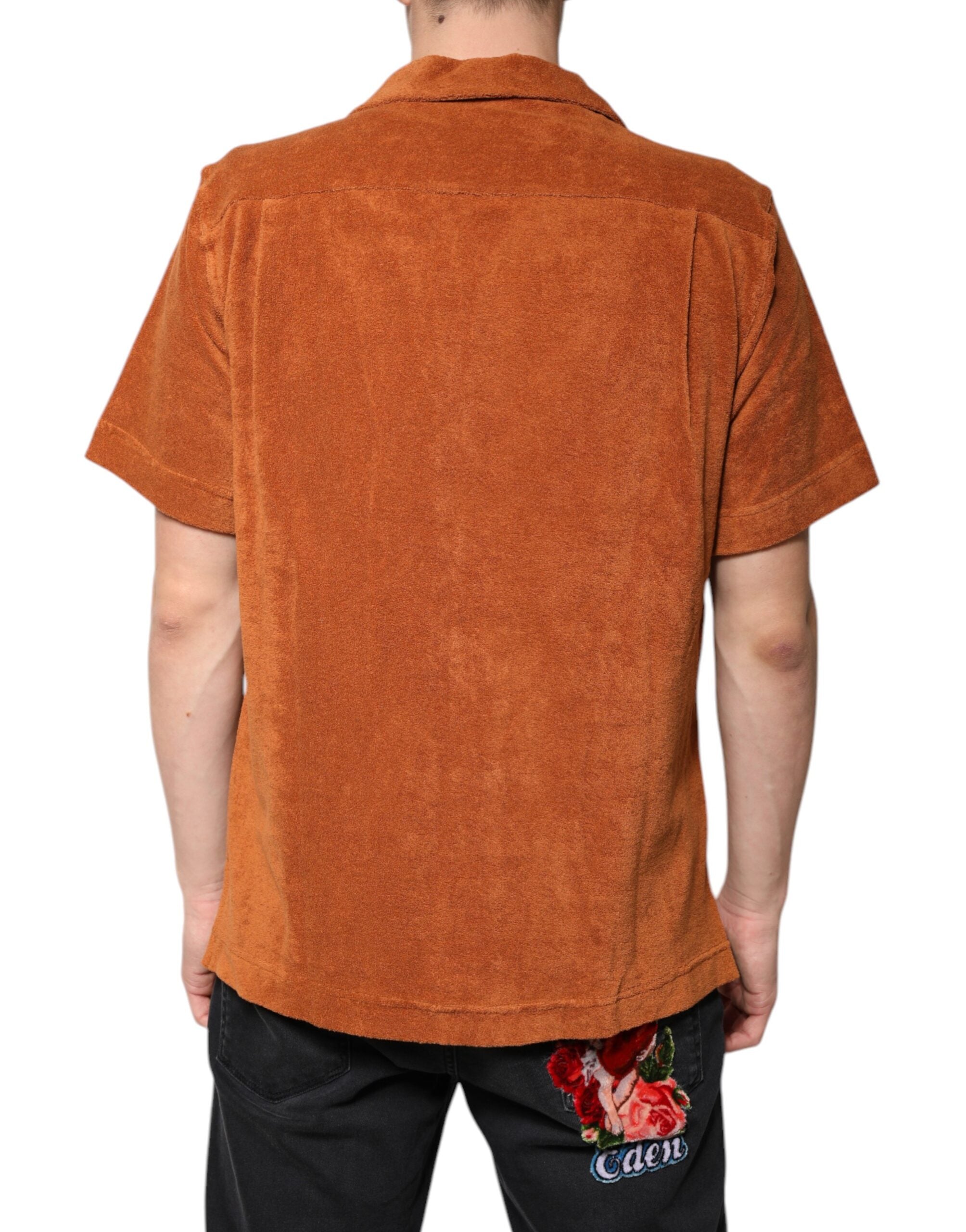 Dolce & Gabbana Hazel Cotton Velvet Button Down Collared Shirt -   -  Dolce & Gabbana.