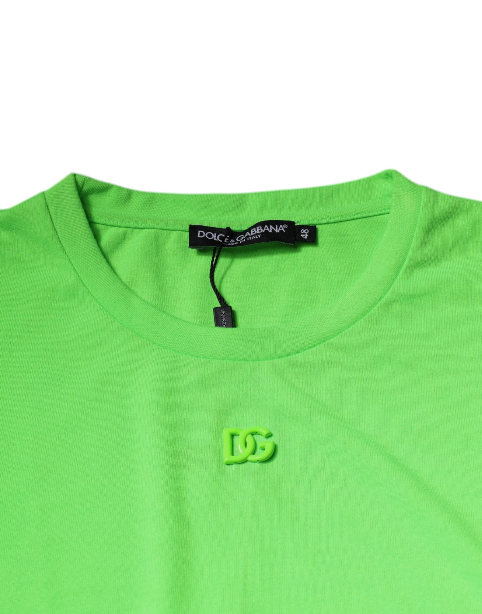 Dolce & Gabbana Green Logo Polyester Crew Neck T-shirt -   -  Dolce & Gabbana.
