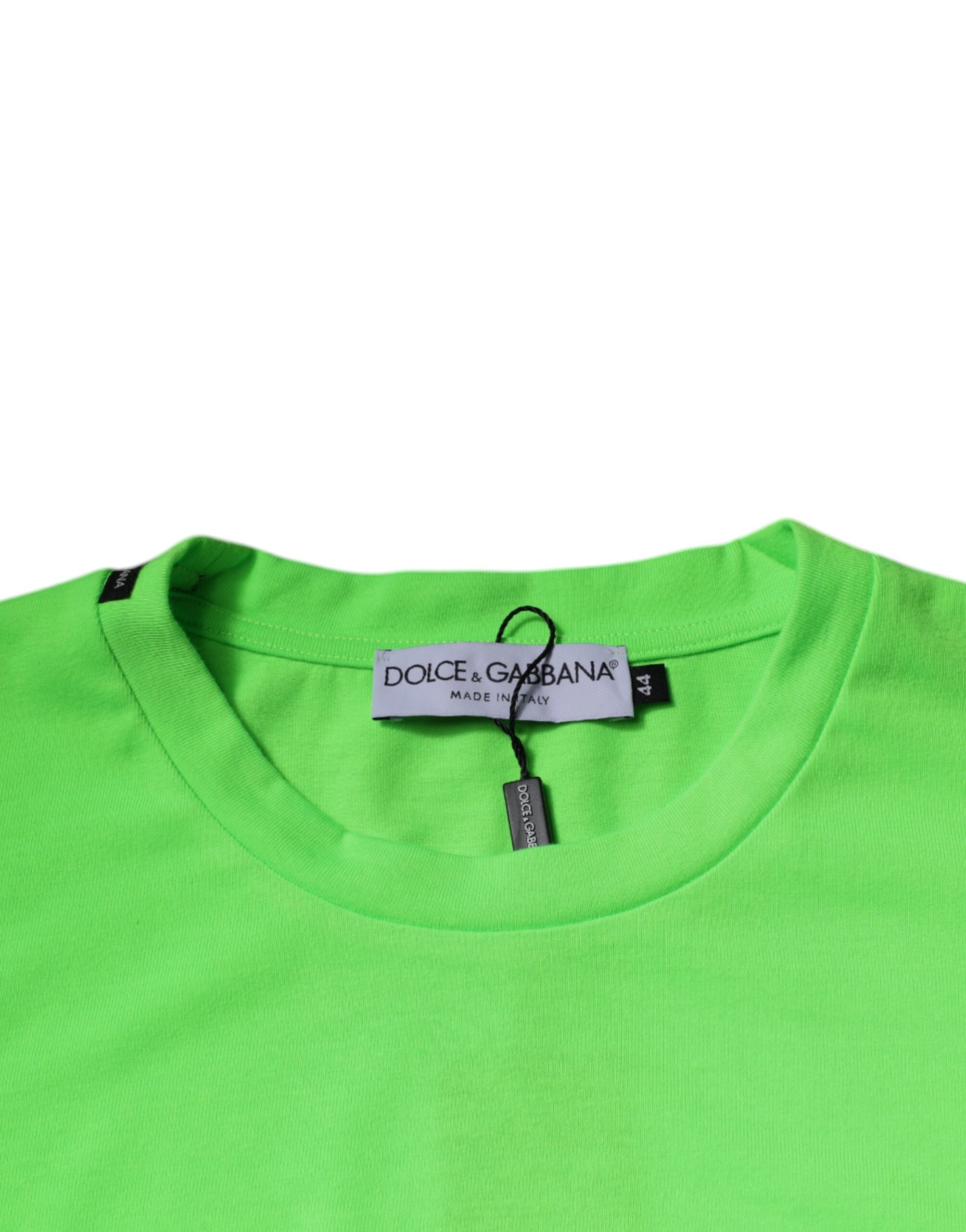 Dolce & Gabbana Green Logo Polyester Crew Neck T-shirt -   -  Dolce & Gabbana.