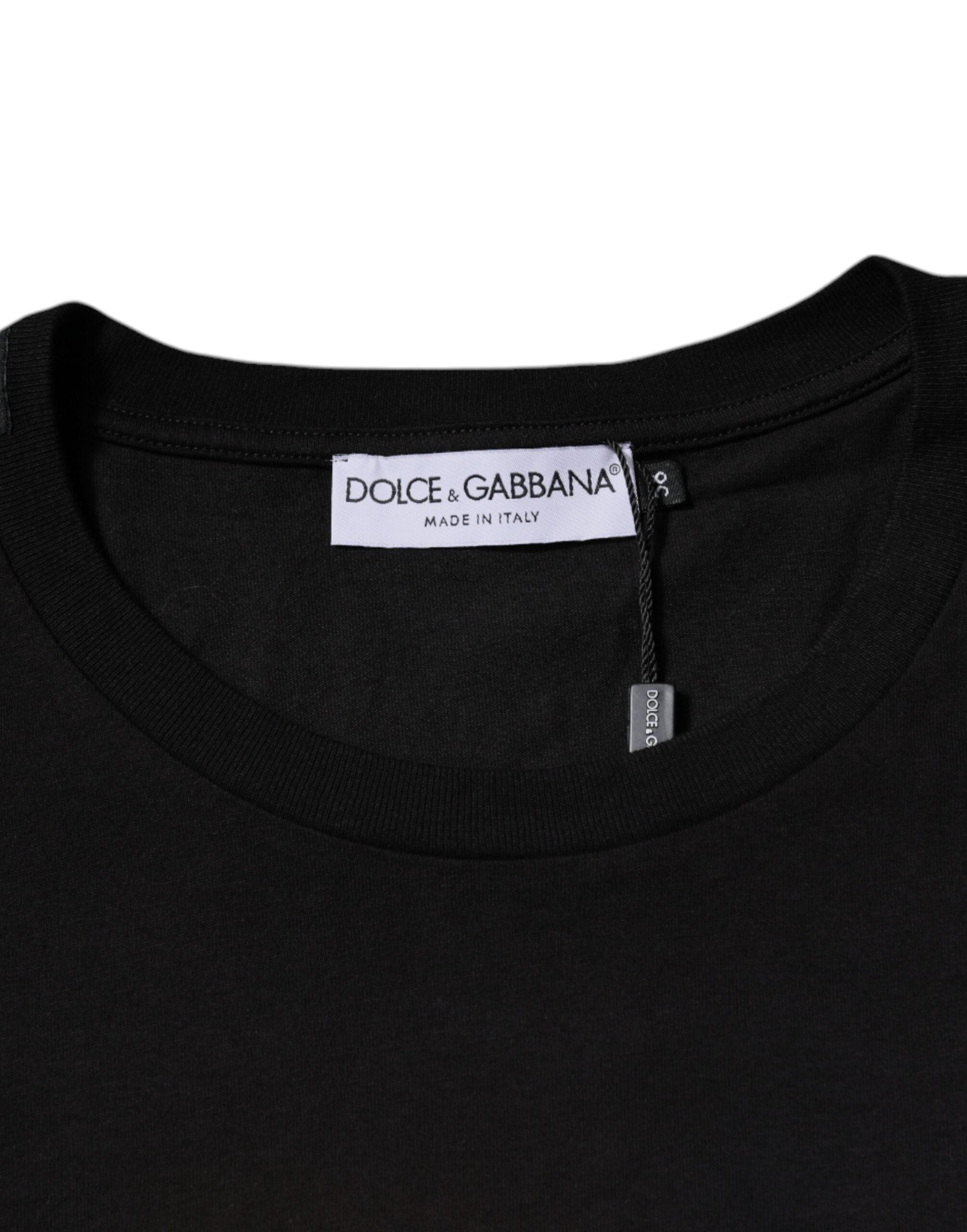 Dolce & Gabbana Black Logo Print Cotton Crew Neck T-shirt -   -  Dolce & Gabbana.