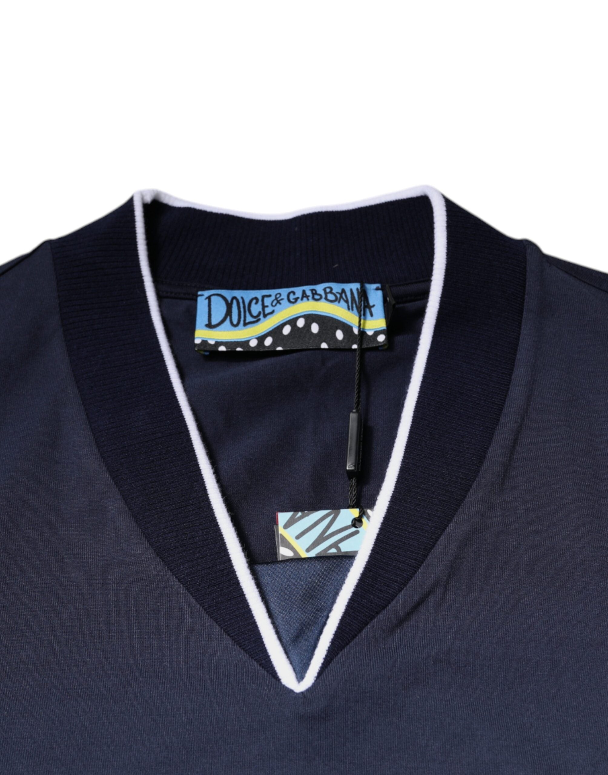 Dolce & Gabbana Multicolor Cotton Vneck Short Sleeve T-shirt -   -  Dolce & Gabbana.