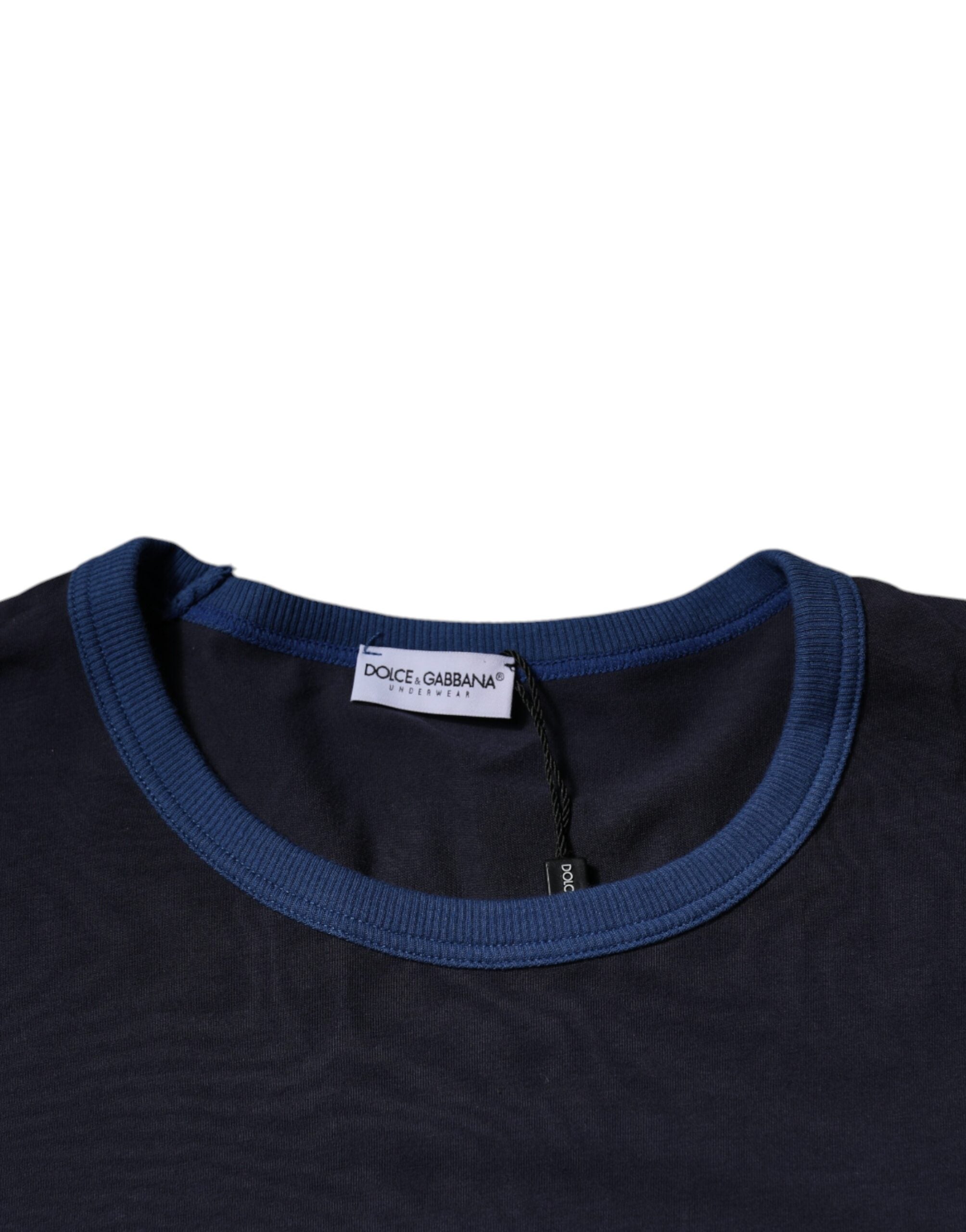 Dolce & Gabbana Blue Cotton Stretch Crewneck Underwear T-shirt -   -  Dolce & Gabbana.