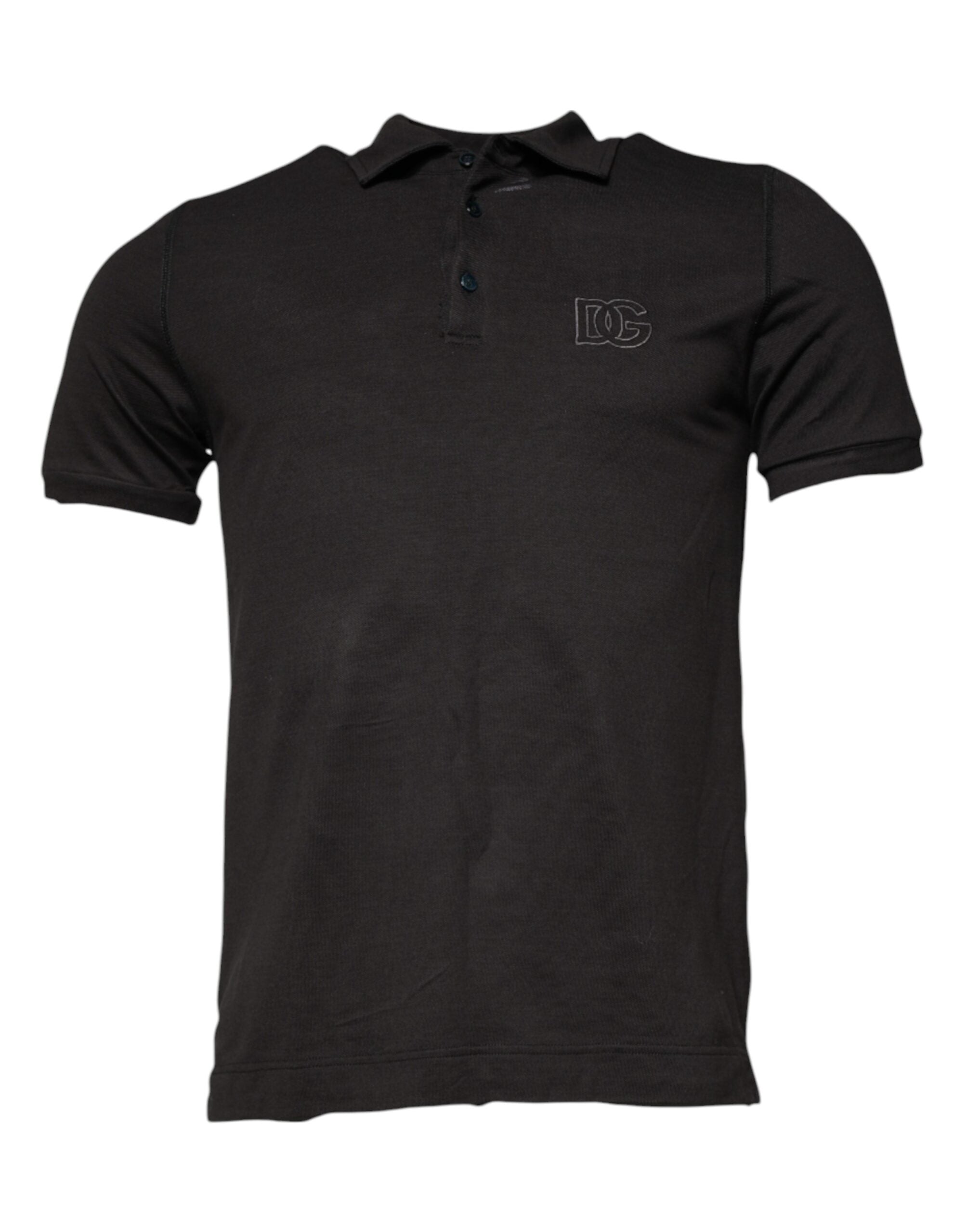 Dolce & Gabbana Dark Gray Collared Short Sleeves Polo T-shirt -   -  Dolce & Gabbana.