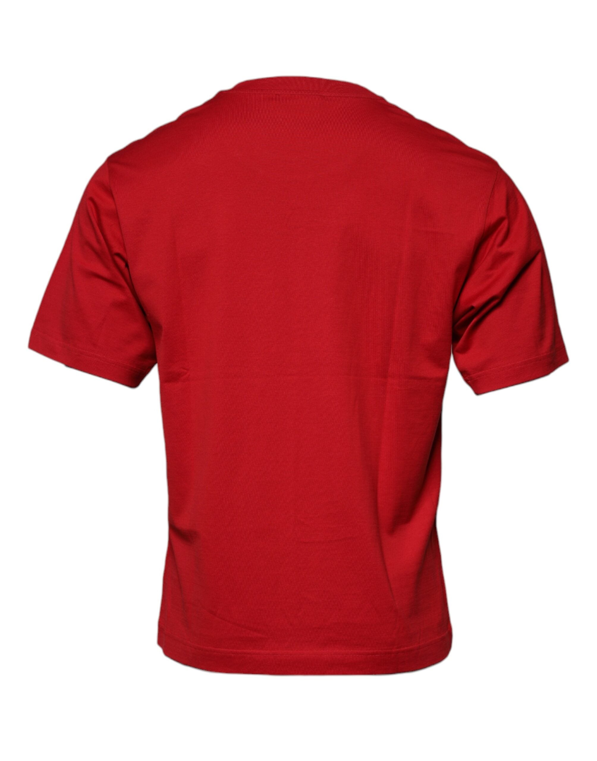 Dolce & Gabbana Red Logo Print Cotton Crew Neck T-shirt -   -  Dolce & Gabbana.