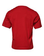 Dolce & Gabbana Red Logo Print Cotton Crew Neck T-shirt -   -  Dolce & Gabbana.