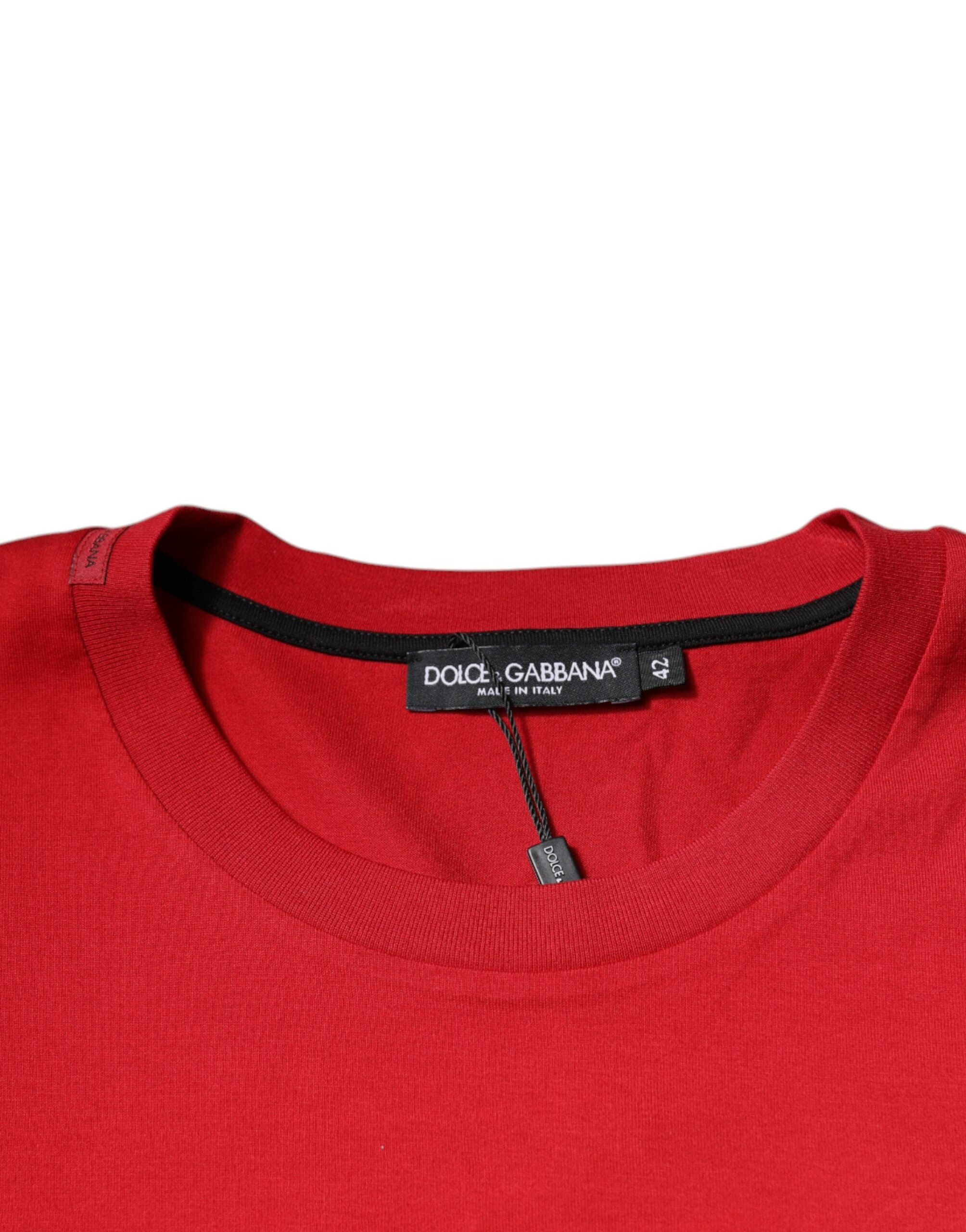 Dolce & Gabbana Red Logo Print Cotton Crew Neck T-shirt -   -  Dolce & Gabbana.