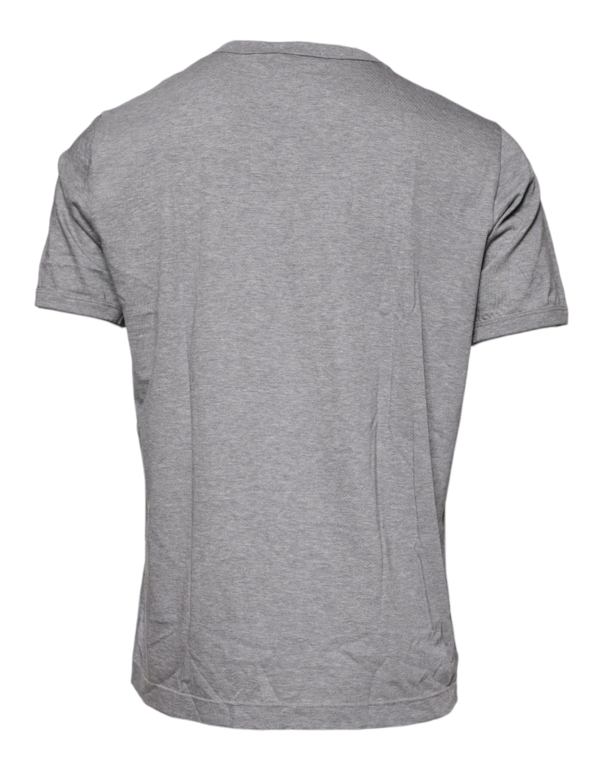 Dolce & Gabbana Gray Cotton Crew Neck Short Sleeves T-shirt -   -  Dolce & Gabbana.
