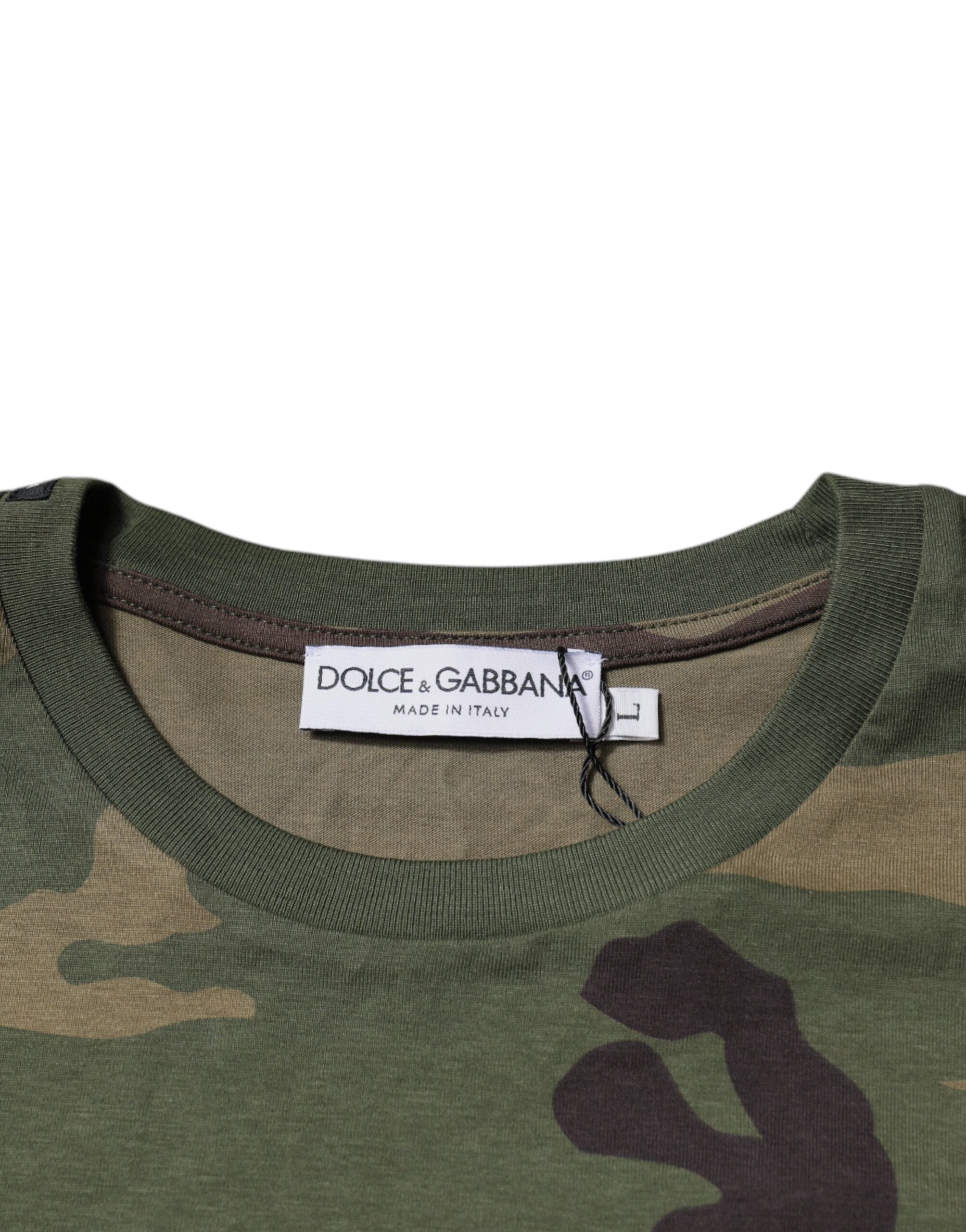 Dolce & Gabbana Multicolor Camouflage Cotton Crew Neck T-shirt -   -  Dolce & Gabbana.