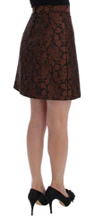 Dolce & Gabbana Brown Floral Brocade Mini Bubble Skirt -   -  Dolce & Gabbana.
