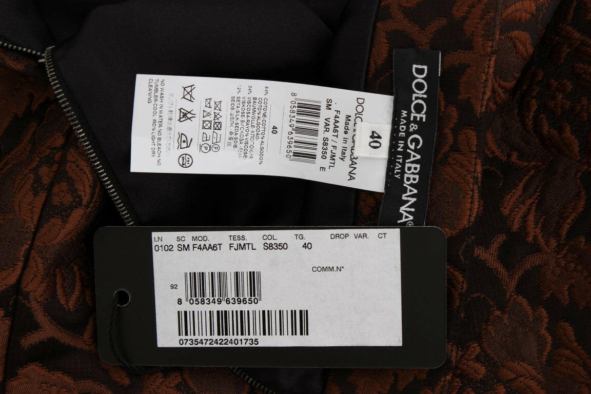 Dolce & Gabbana Brown Floral Brocade Mini Bubble Skirt -   -  Dolce & Gabbana.