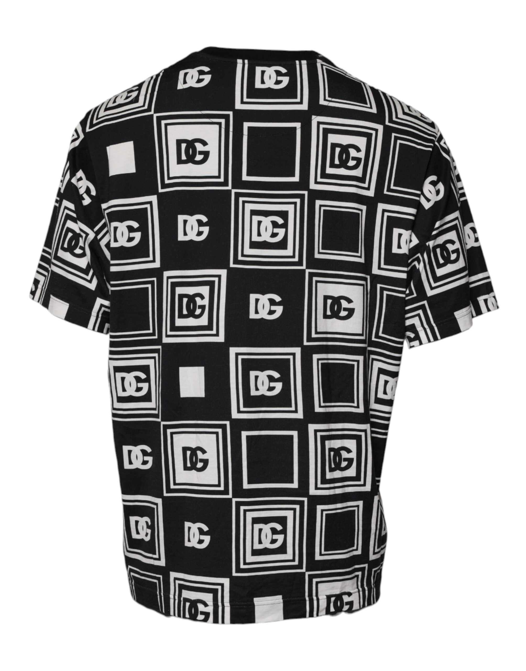 Dolce & Gabbana Black Logo Monogram Cotton Crew Neck T-shirt -   -  Dolce & Gabbana.