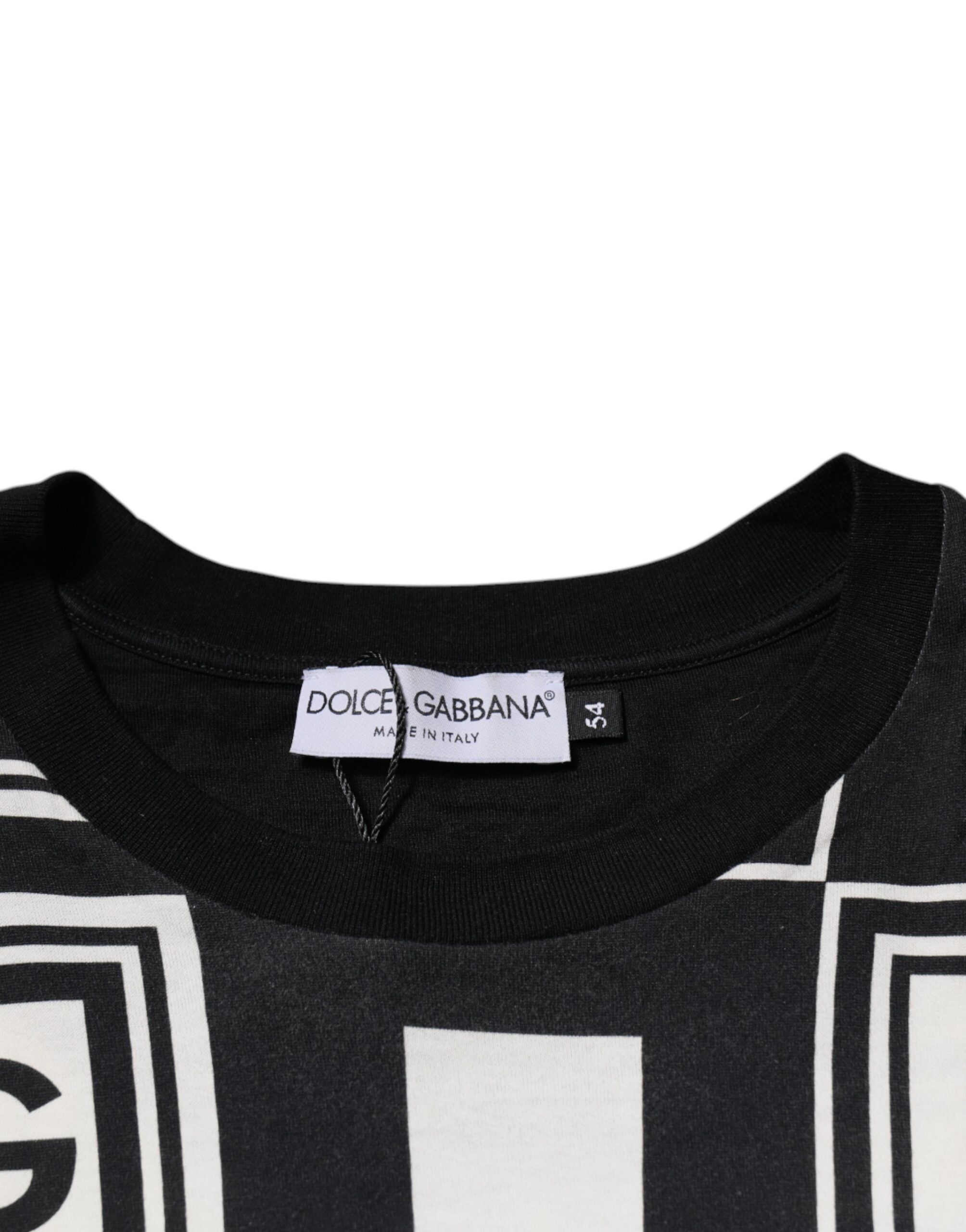 Dolce & Gabbana Black Logo Monogram Cotton Crew Neck T-shirt -   -  Dolce & Gabbana.