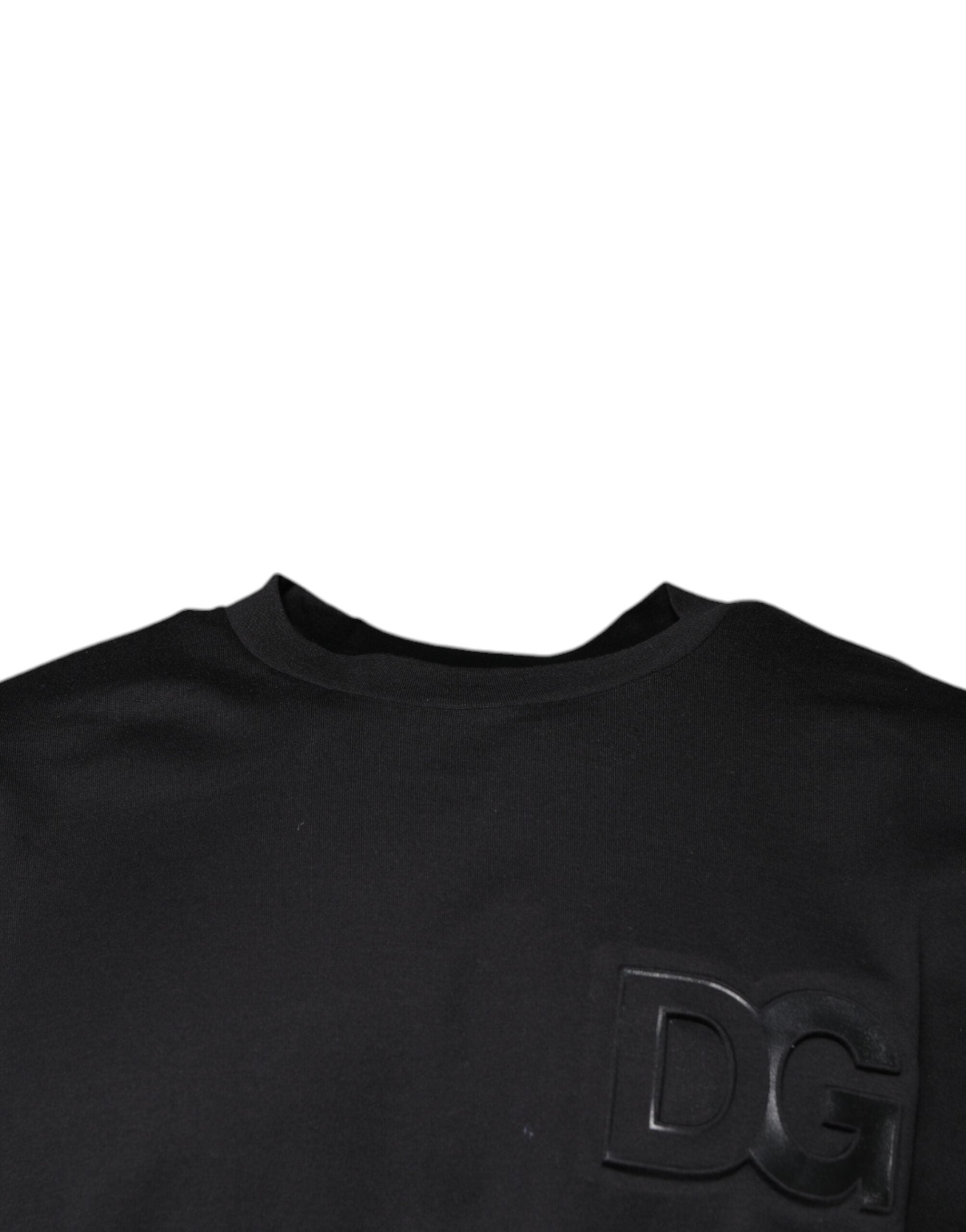 Dolce & Gabbana Black DG Logo Print Cotton Crew Neck T-shirt -   -  Dolce & Gabbana.