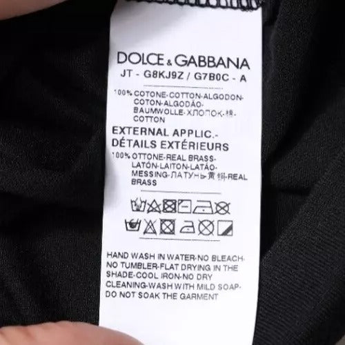 Dolce & Gabbana Black Cotton Crew Neck Short Sleeves T-shirt -   -  Dolce & Gabbana.