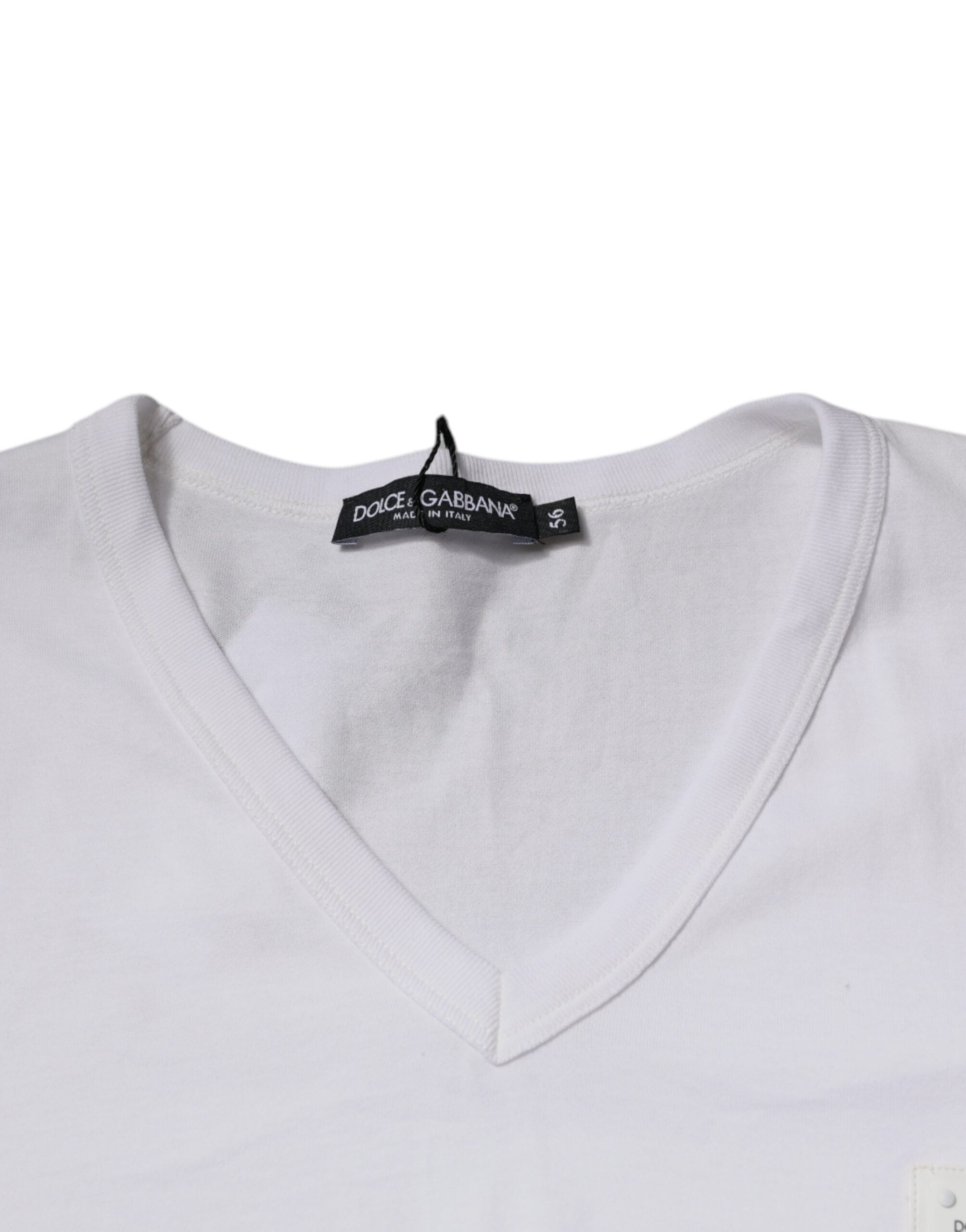 Dolce & Gabbana White Logo V-neck Short Sleeve T-shirt -   -  Dolce & Gabbana.