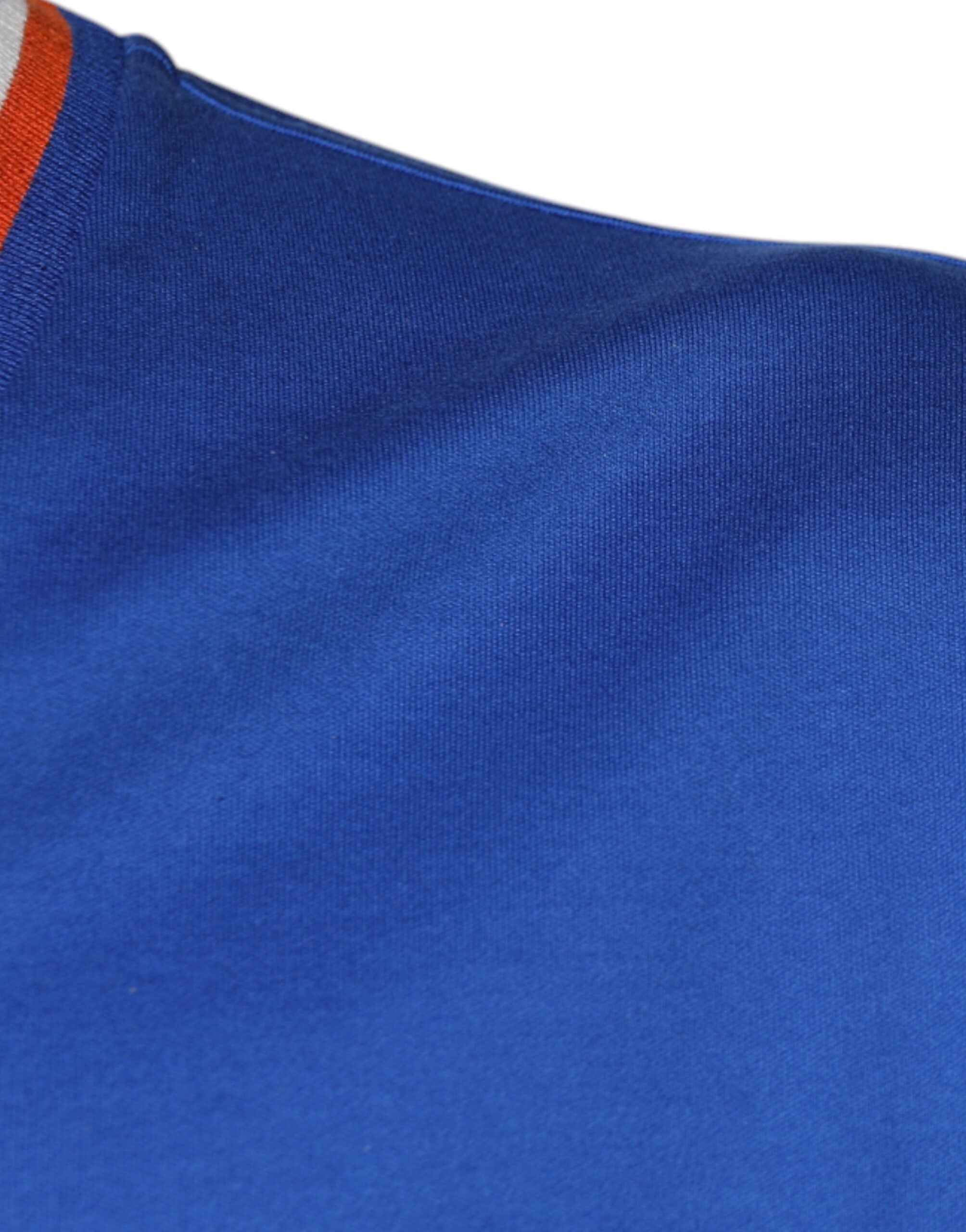 Dolce & Gabbana Blue Logo V-neck Short Sleeve T-shirt -   -  Dolce & Gabbana.