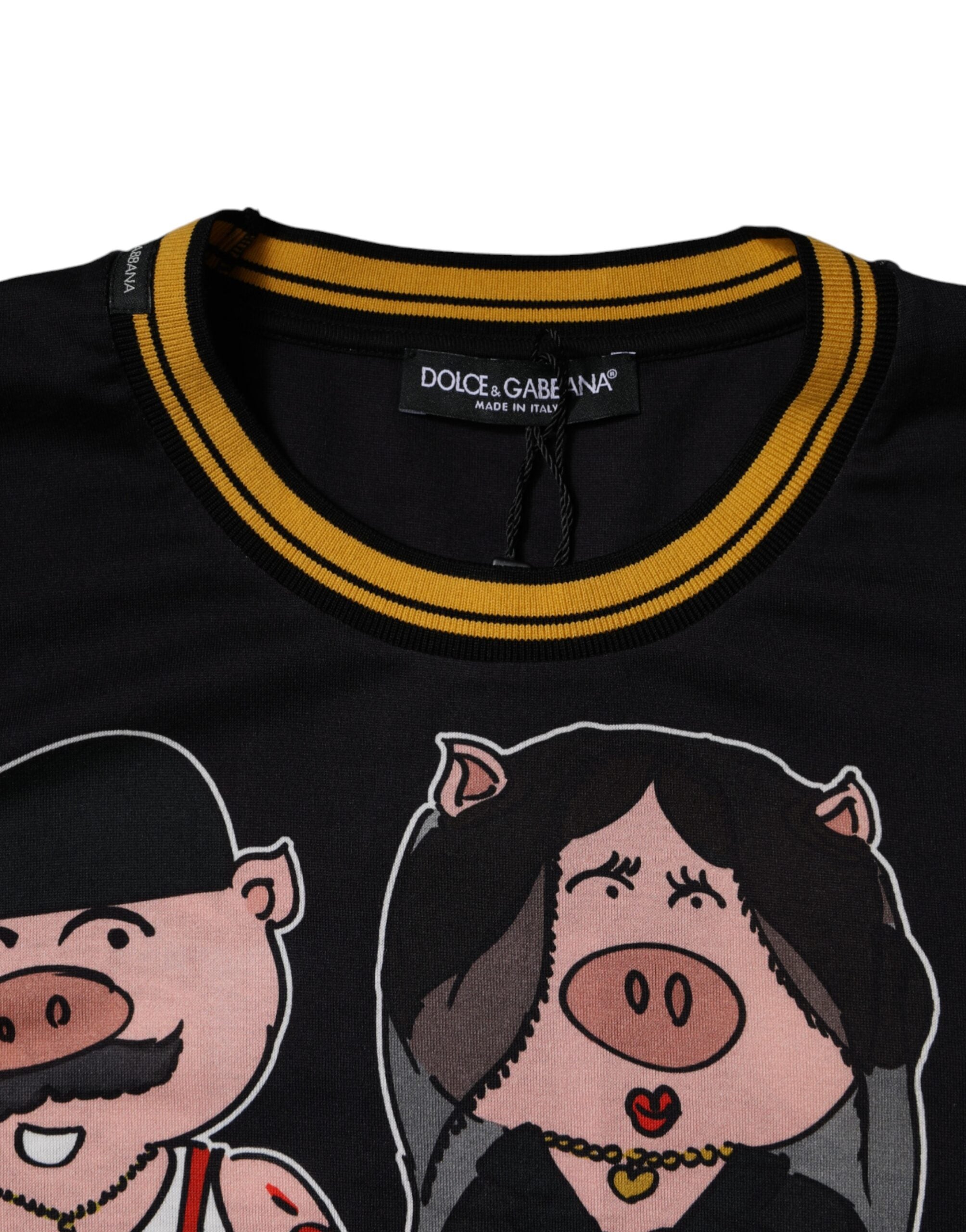 Dolce & Gabbana Black 2019 Year Of The Pig Crew Neck T-shirt -   -  Dolce & Gabbana.