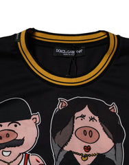 Dolce & Gabbana Black 2019 Year Of The Pig Crew Neck T-shirt -   -  Dolce & Gabbana.