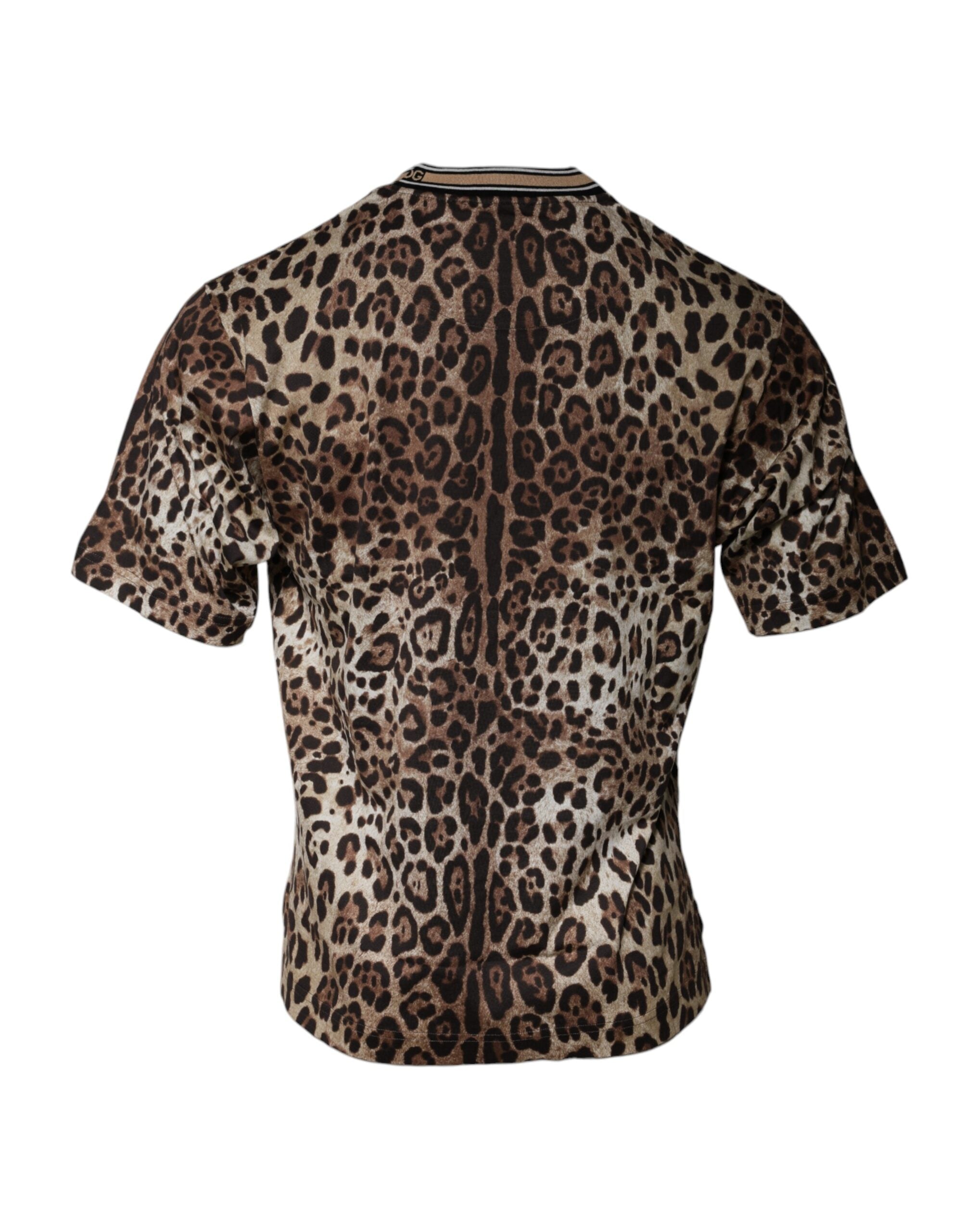 Dolce & Gabbana Brown Leopard Crew Neck Short Sleeve T-shirt -   -  Dolce & Gabbana.