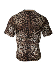 Dolce & Gabbana Brown Leopard Crew Neck Short Sleeve T-shirt -   -  Dolce & Gabbana.