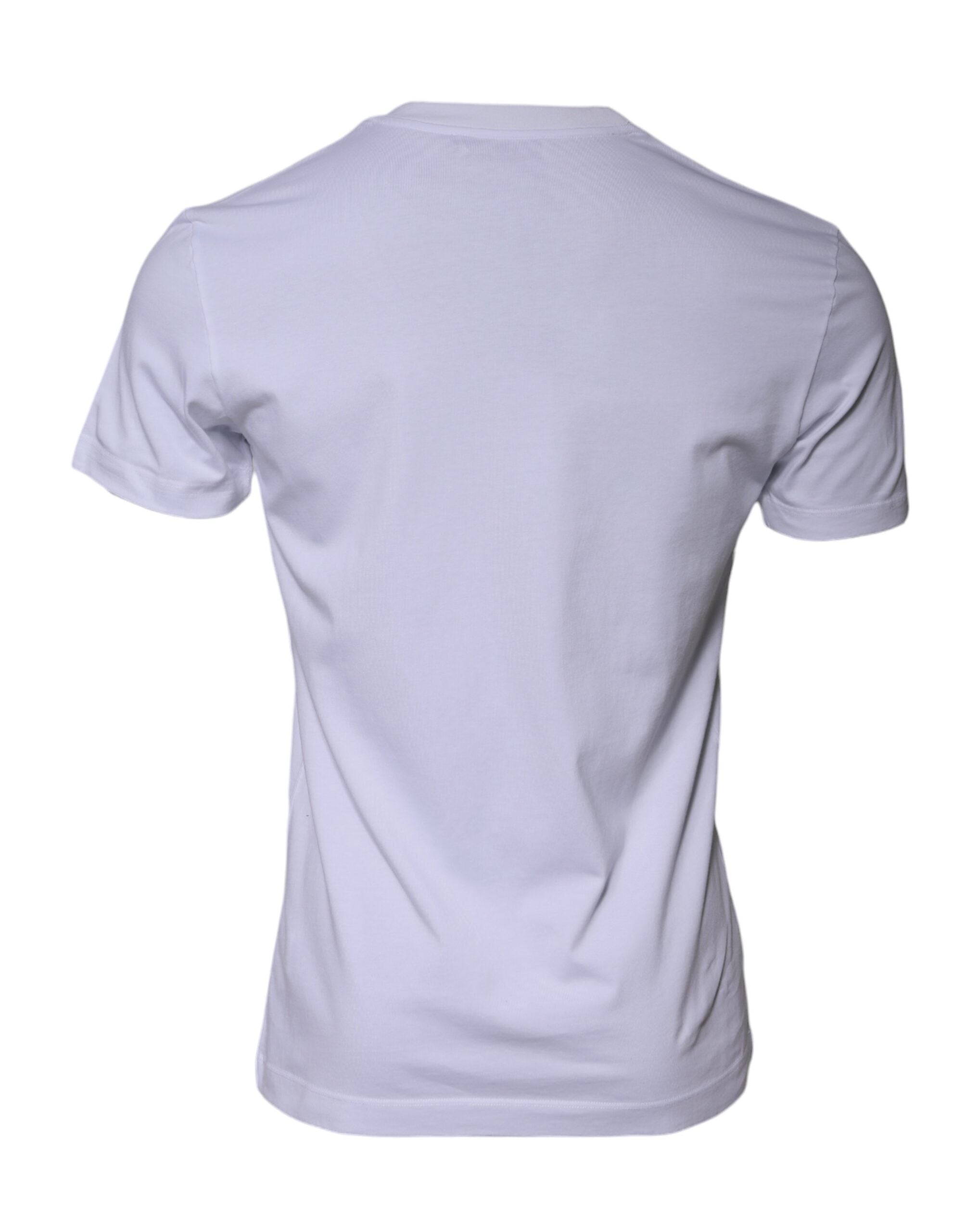 Dolce & Gabbana White Logo Print Cotton Crew Neck T-shirt -   -  Dolce & Gabbana.