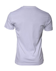 Dolce & Gabbana White Logo Print Cotton Crew Neck T-shirt -   -  Dolce & Gabbana.