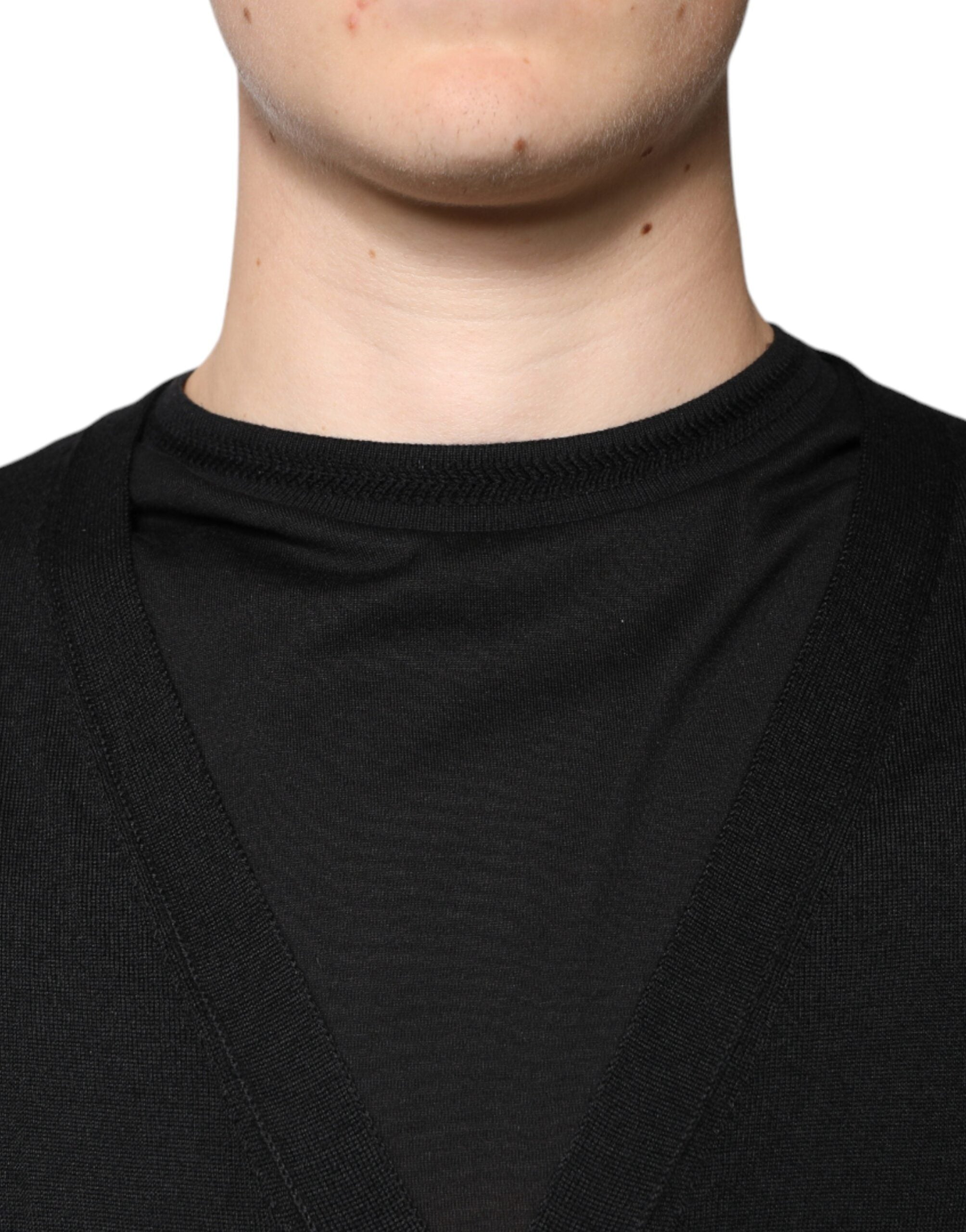 Dolce & Gabbana Black Cashmere Button Down Cardigan Sweater -   -  Dolce & Gabbana.