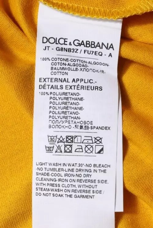 Dolce & Gabbana Dark Yellow Logo Crew Neck Short Sleeves T-shirt -   -  Dolce & Gabbana.