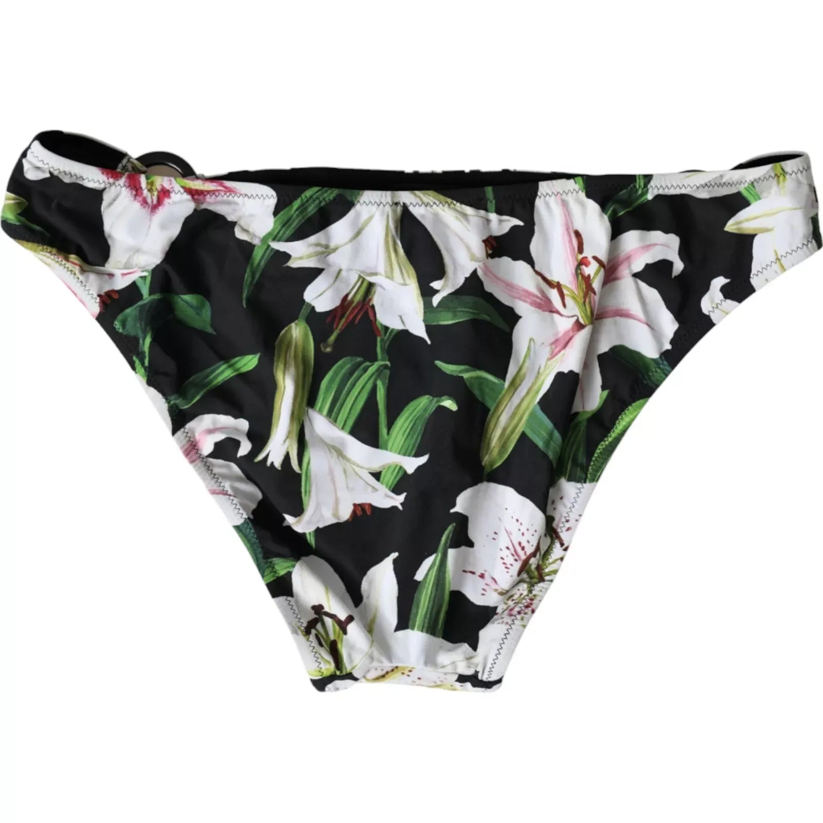 Dolce & Gabbana Black Lily Print Swimwear Bottom Beachwear Bikini -   -  Dolce & Gabbana.