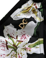 Dolce & Gabbana Black Lily Print Swimwear Bottom Beachwear Bikini -   -  Dolce & Gabbana.