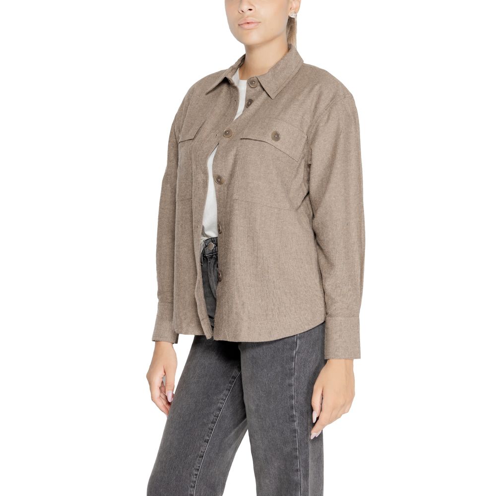 Jacqueline De Yong Beige Recycled Cotton Shirt -   -  Jacqueline De Yong.