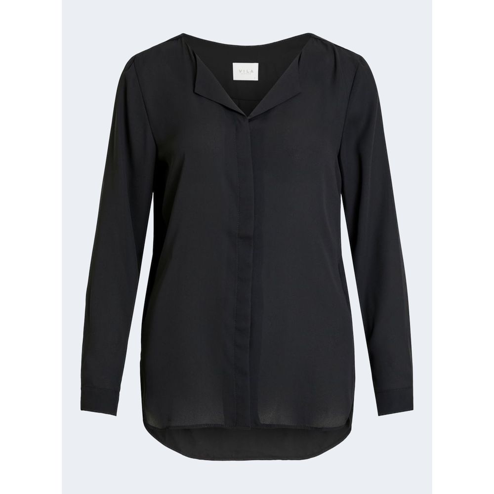 Vila Clothes Black Polyester Shirt -   -  Vila Clothes.