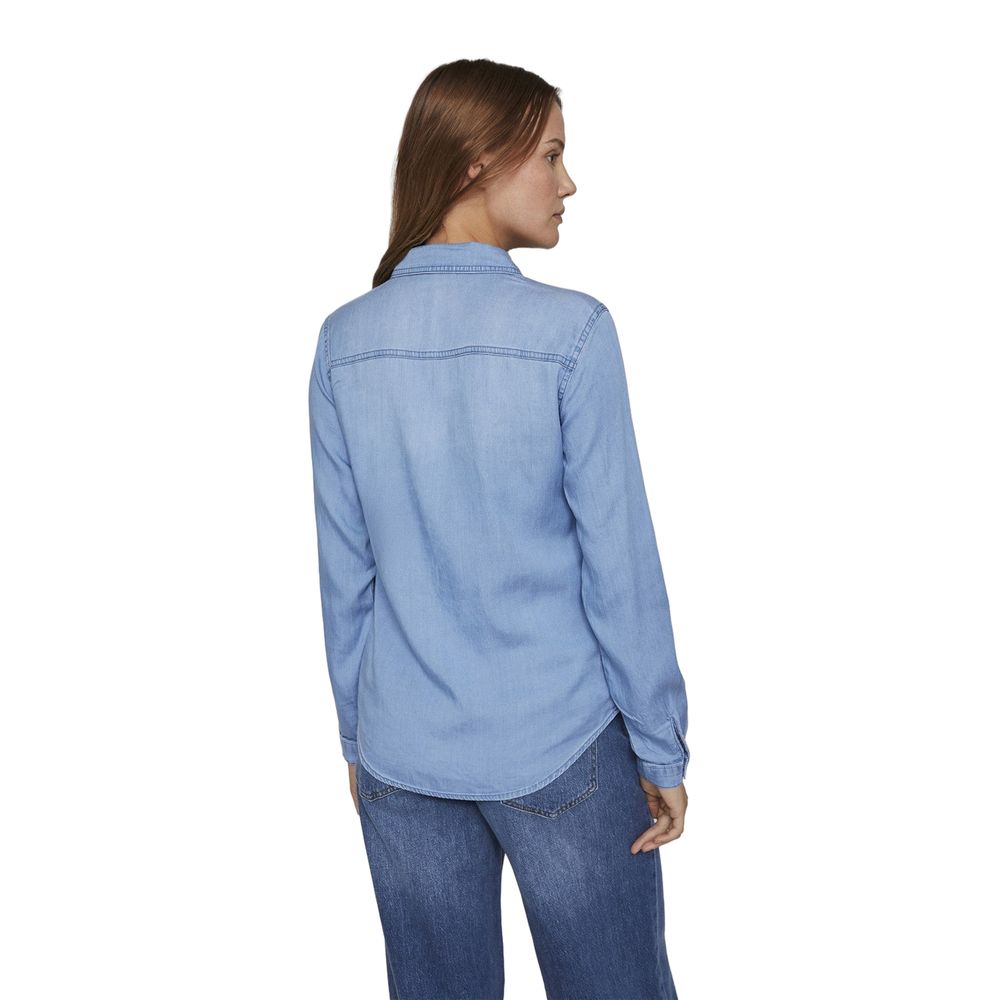 Vila Clothes Light Blue Cotton Shirt -   -  Vila Clothes.
