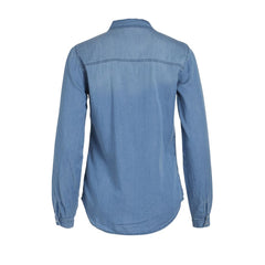 Vila Clothes Light Blue Cotton Shirt -   -  Vila Clothes.