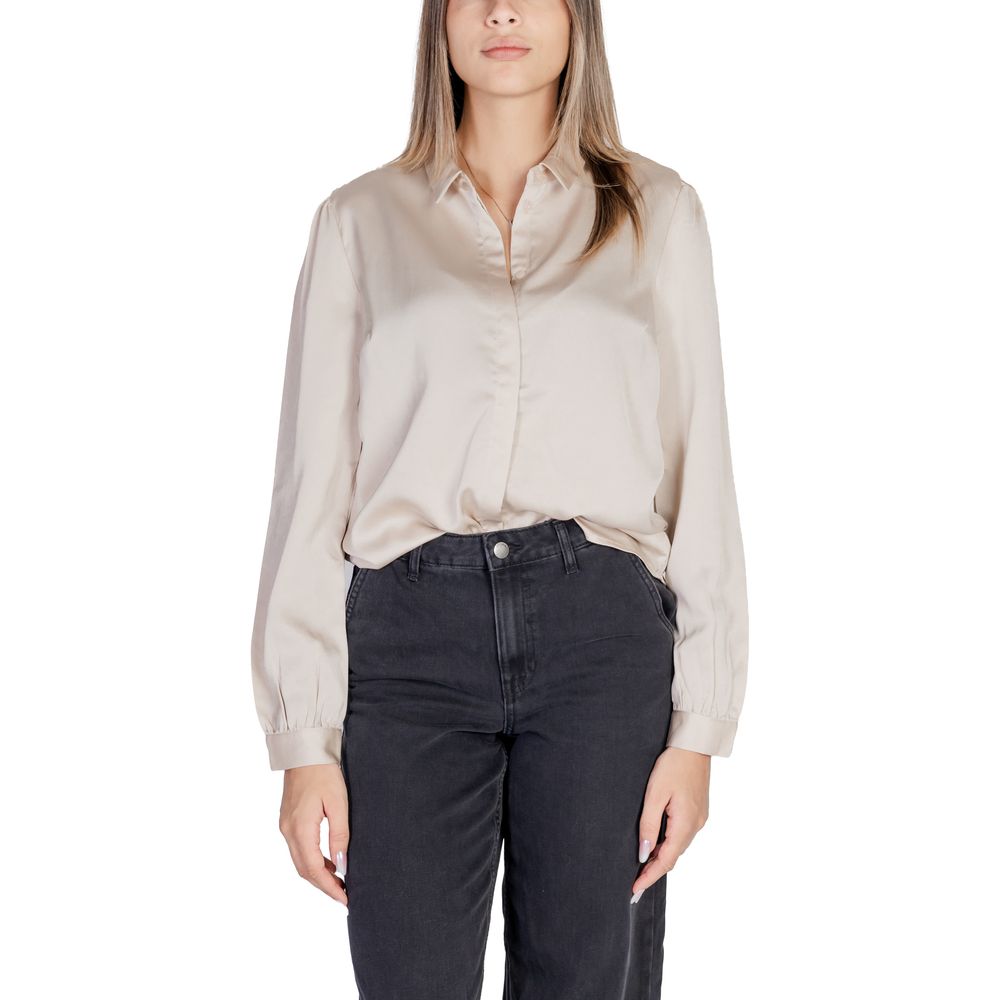 Vila Clothes Gold Polyester Shirt -   -  Vila Clothes.