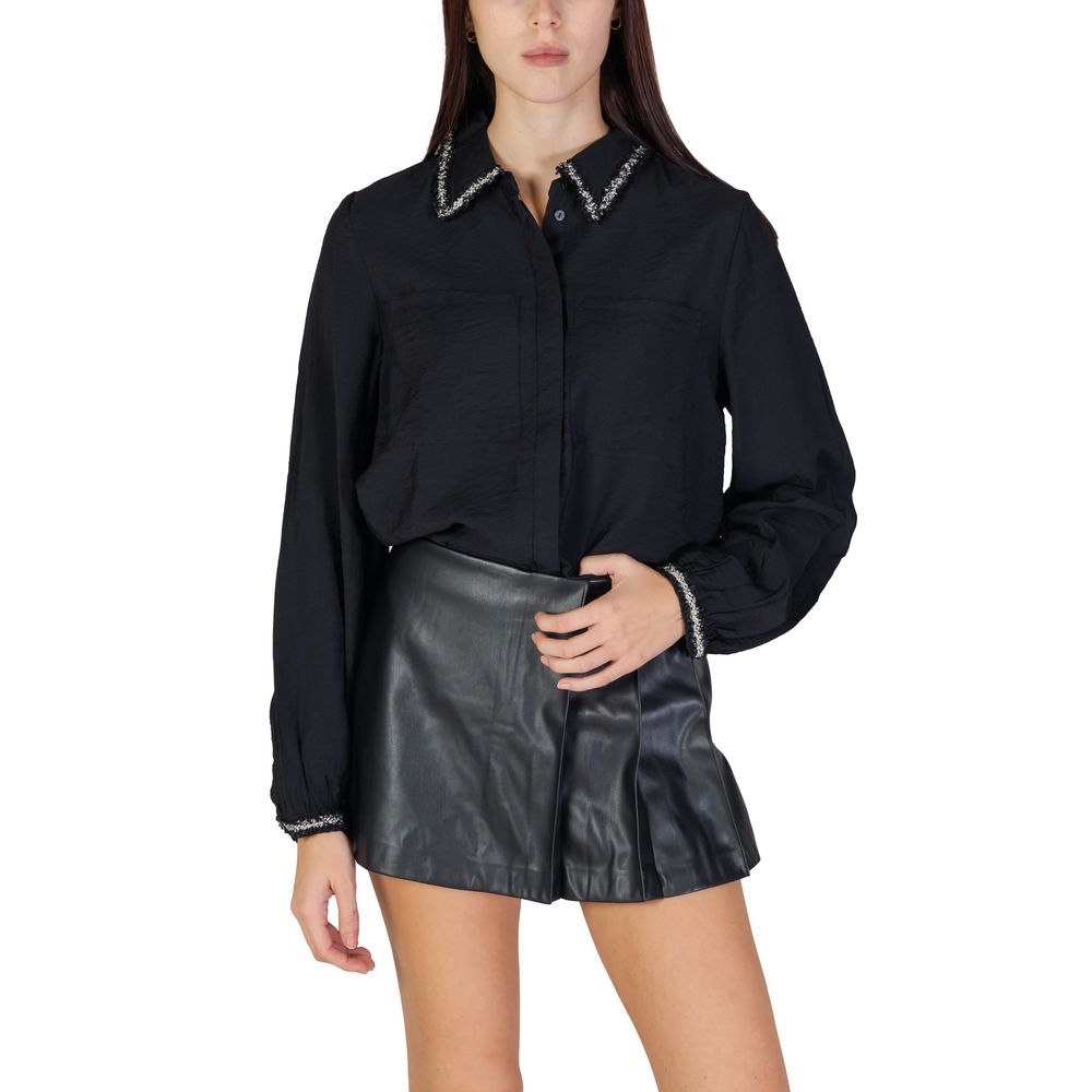 Vila Clothes Black Viscose Shirt -   -  Vila Clothes.