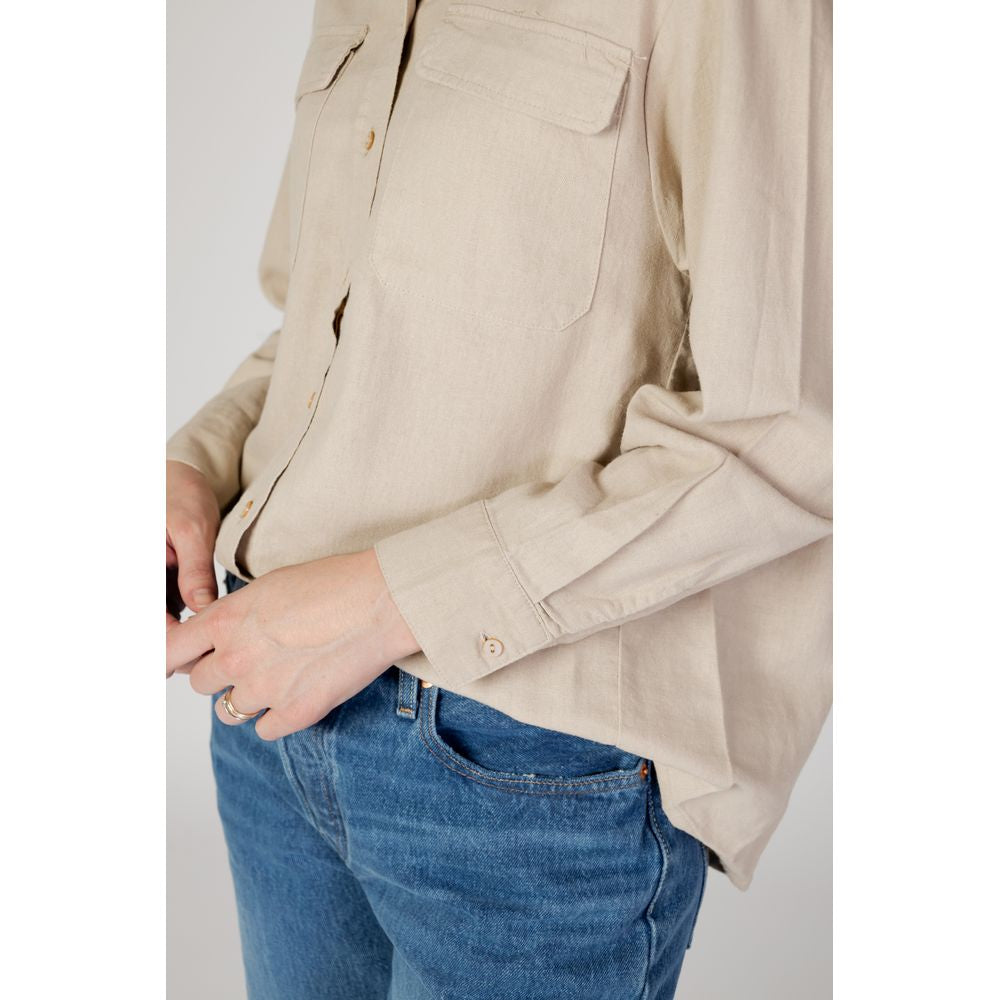 Only Beige Linen Shirt -   -  Only.