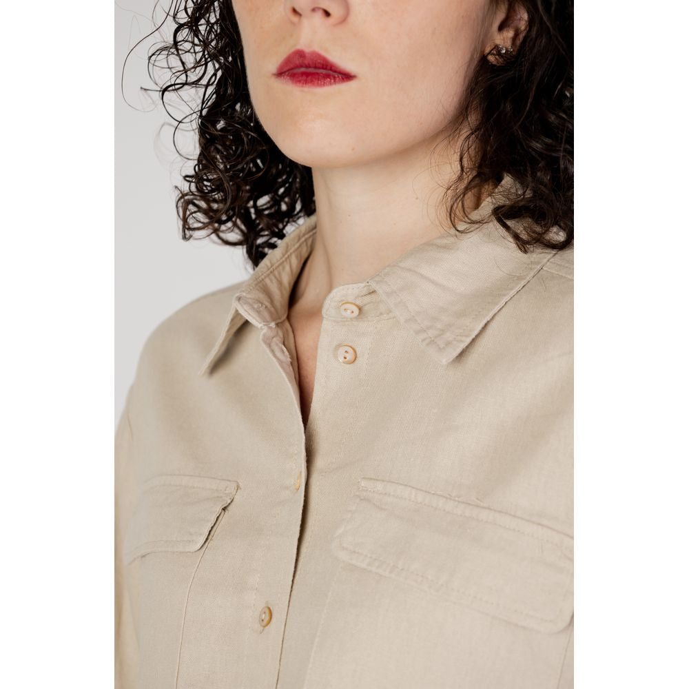 Only Beige Linen Shirt -   -  Only.