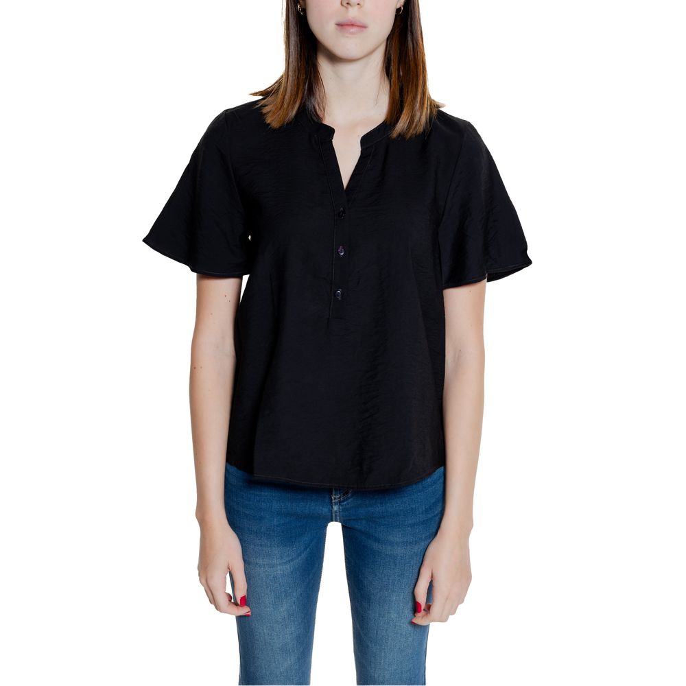 Jacqueline De Yong Black Viscose Shortsleeve -   -  Jacqueline De Yong.
